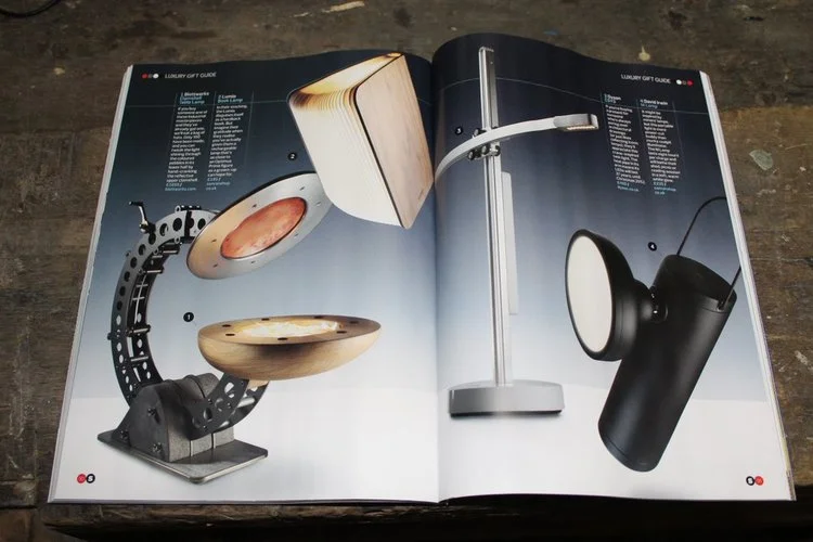 Clamshell lamp in Stuff magazine