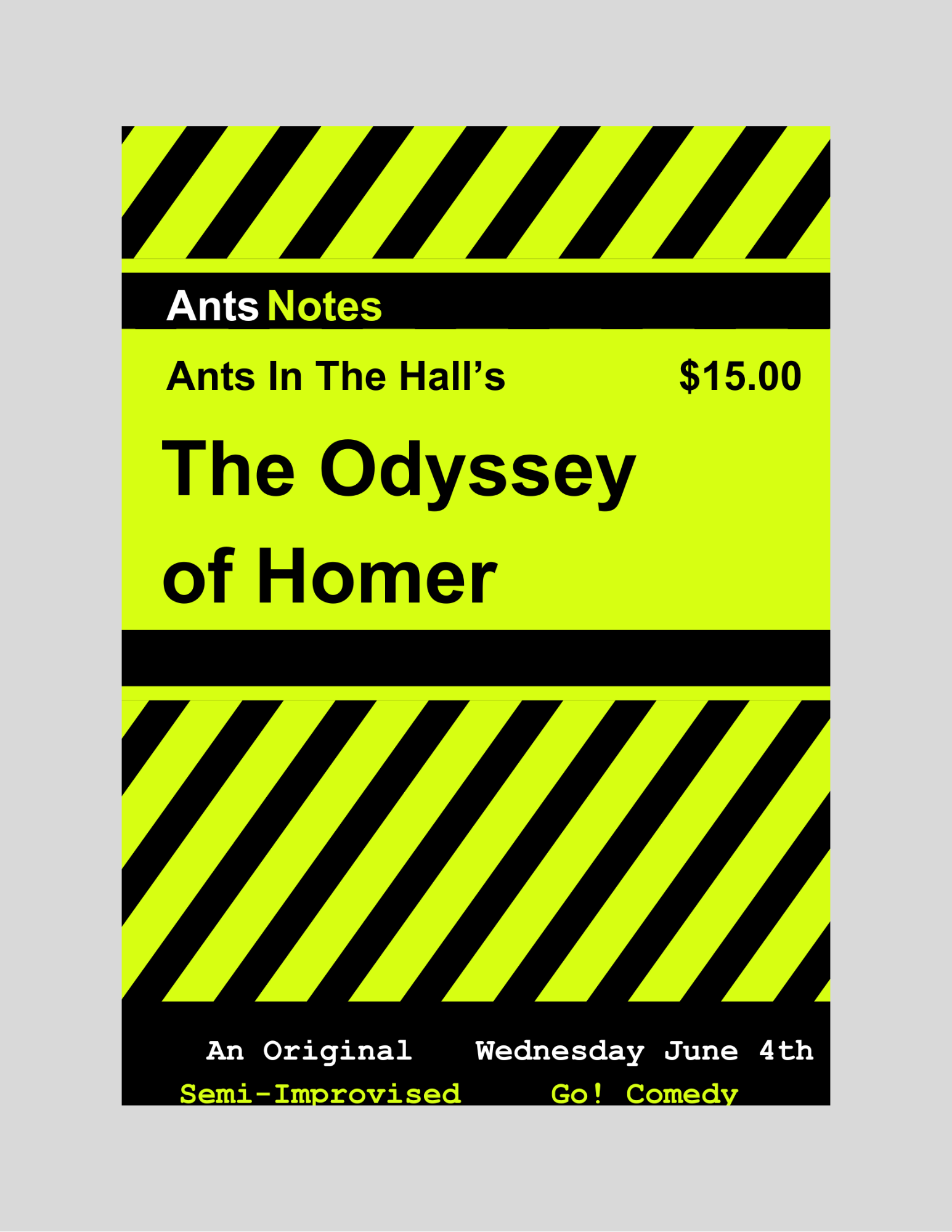 The Ants in the Hall Presents: The Odyssey of Homer | Semi-Improvised Greek Comedy (7:30pm)