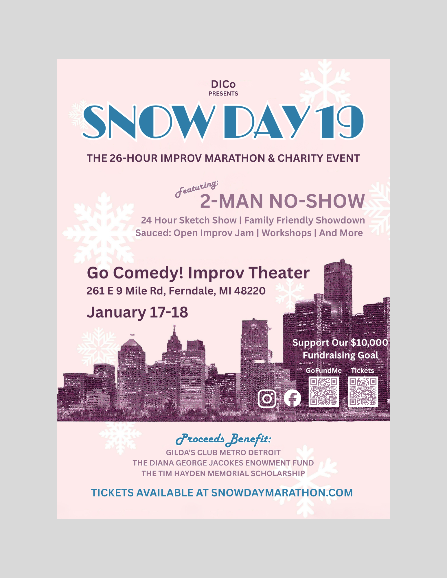 Snow Day Marathon | 26hr Improv Comedy Fundraiser 
