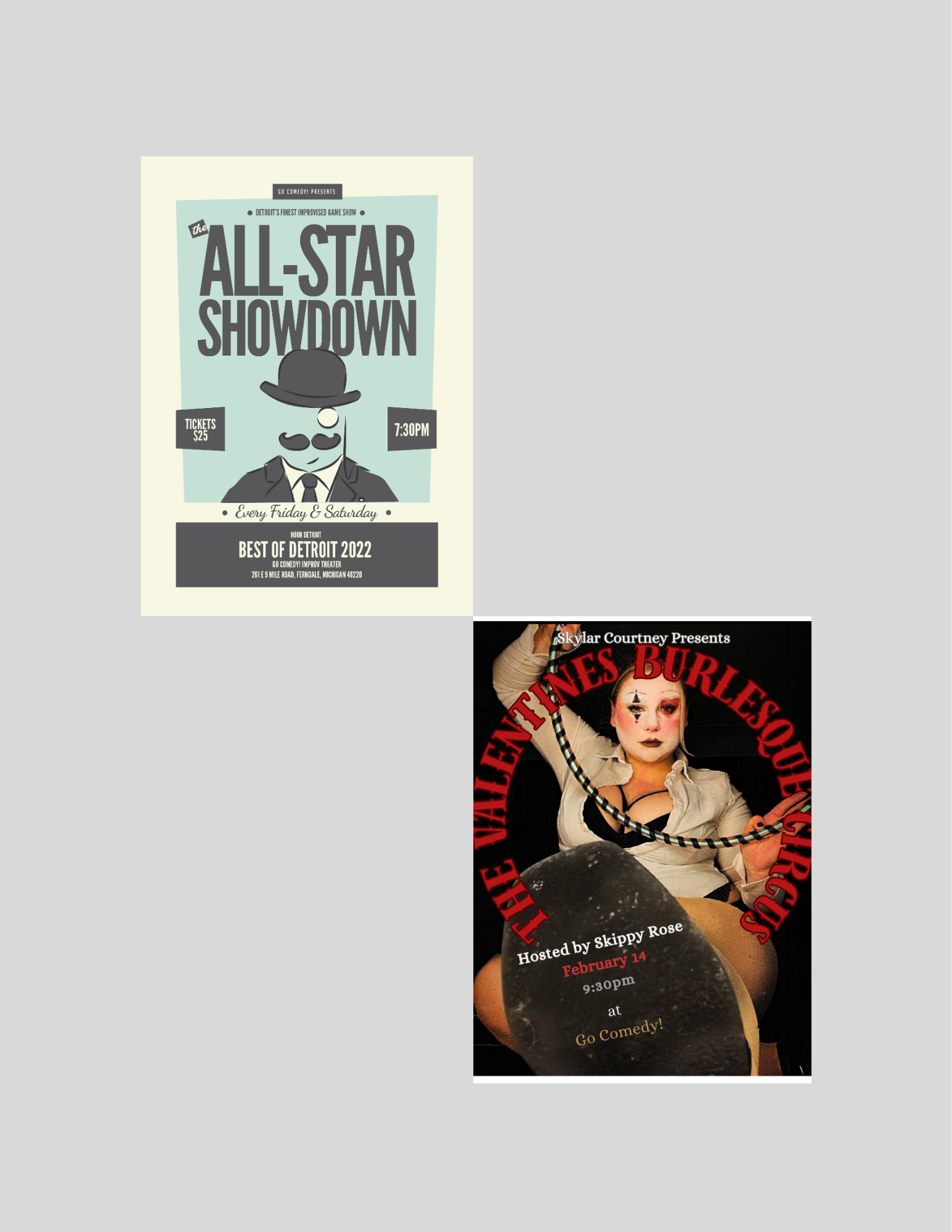 All-Star Showdown | Improvised Game Show (7:30pm) / The Valentines Burlesque Circus| Burlesque Show (9:30PM)