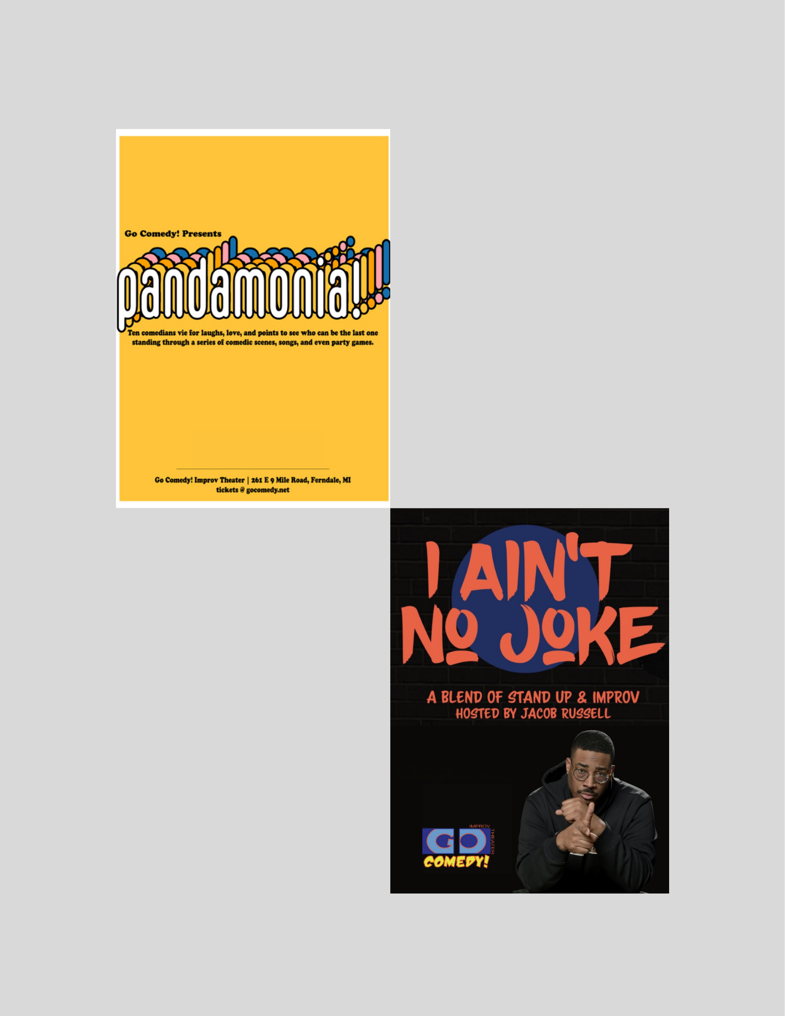 Pandamonia | Chaotic Improv Comedy Show(7:30pm) / I Ain’t No Joke | Improv and Stand Up Comedy Show (9:30PM)