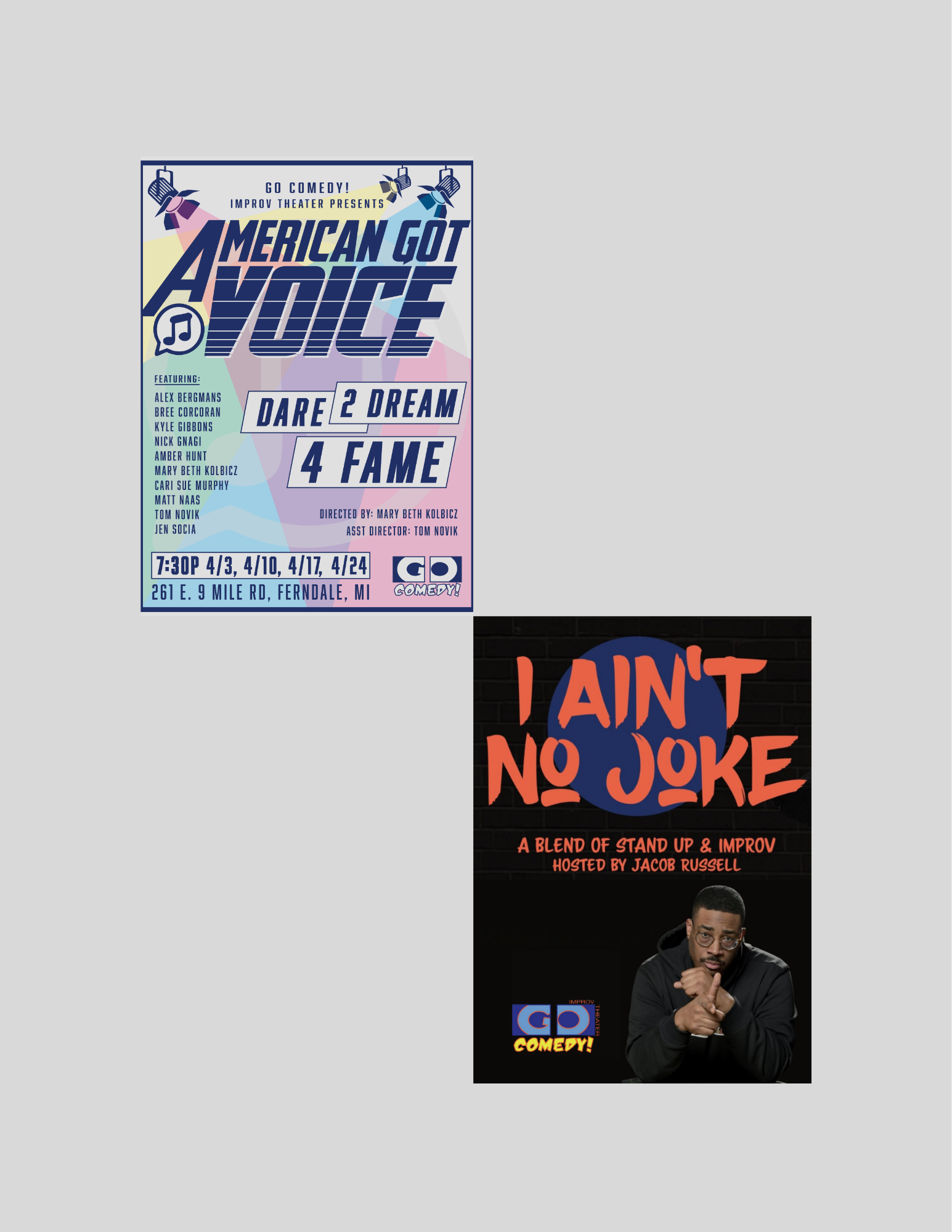 American Got Voice | Sketch Comedy Show(7:30pm) / I Ain’t No Joke | Improv and Stand Up Comedy Show (9:30PM)