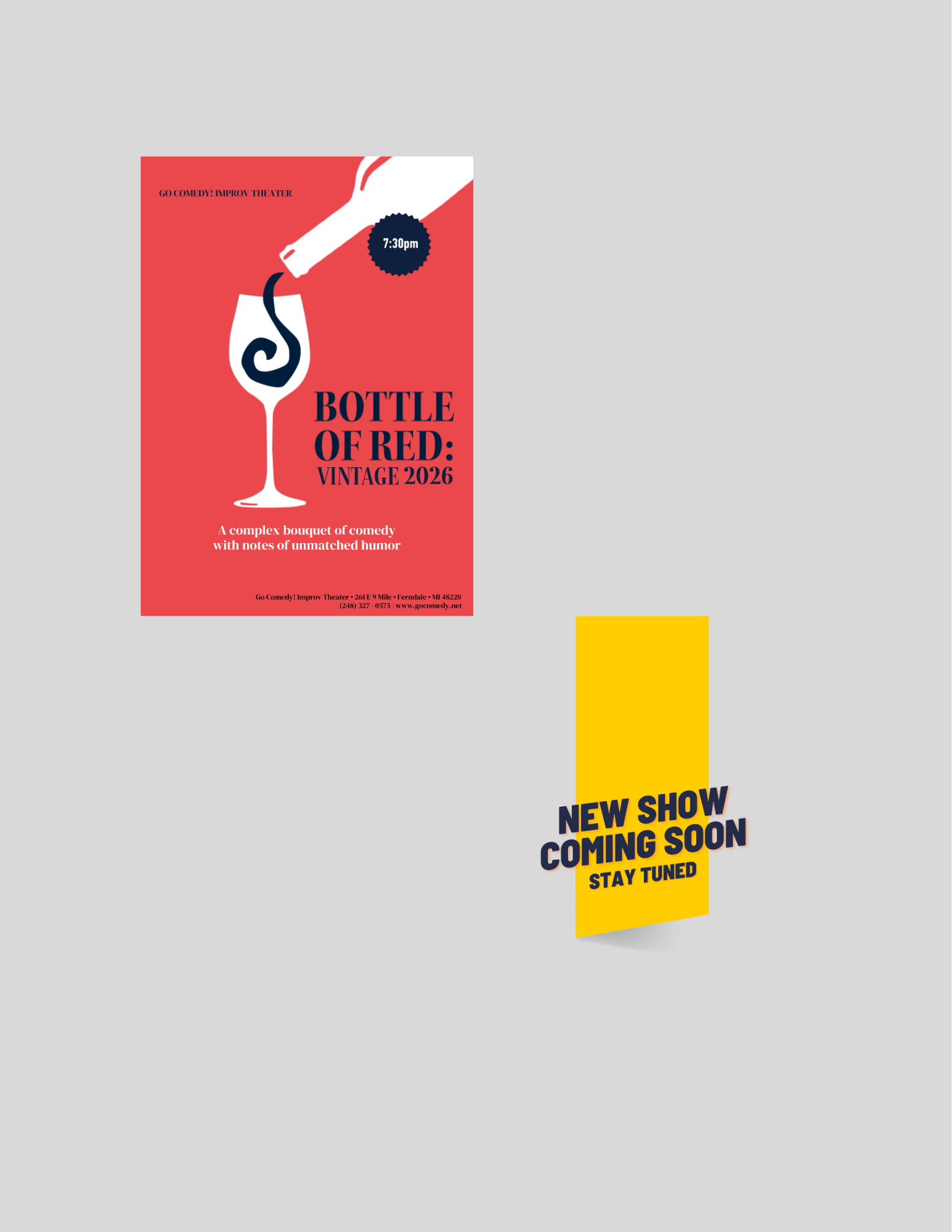 Bottle Of Red: Vintage 2026 | Improvised Game Show (7:30pm) / New Show Coming Soon | Stay Tuned (9:30PM) 