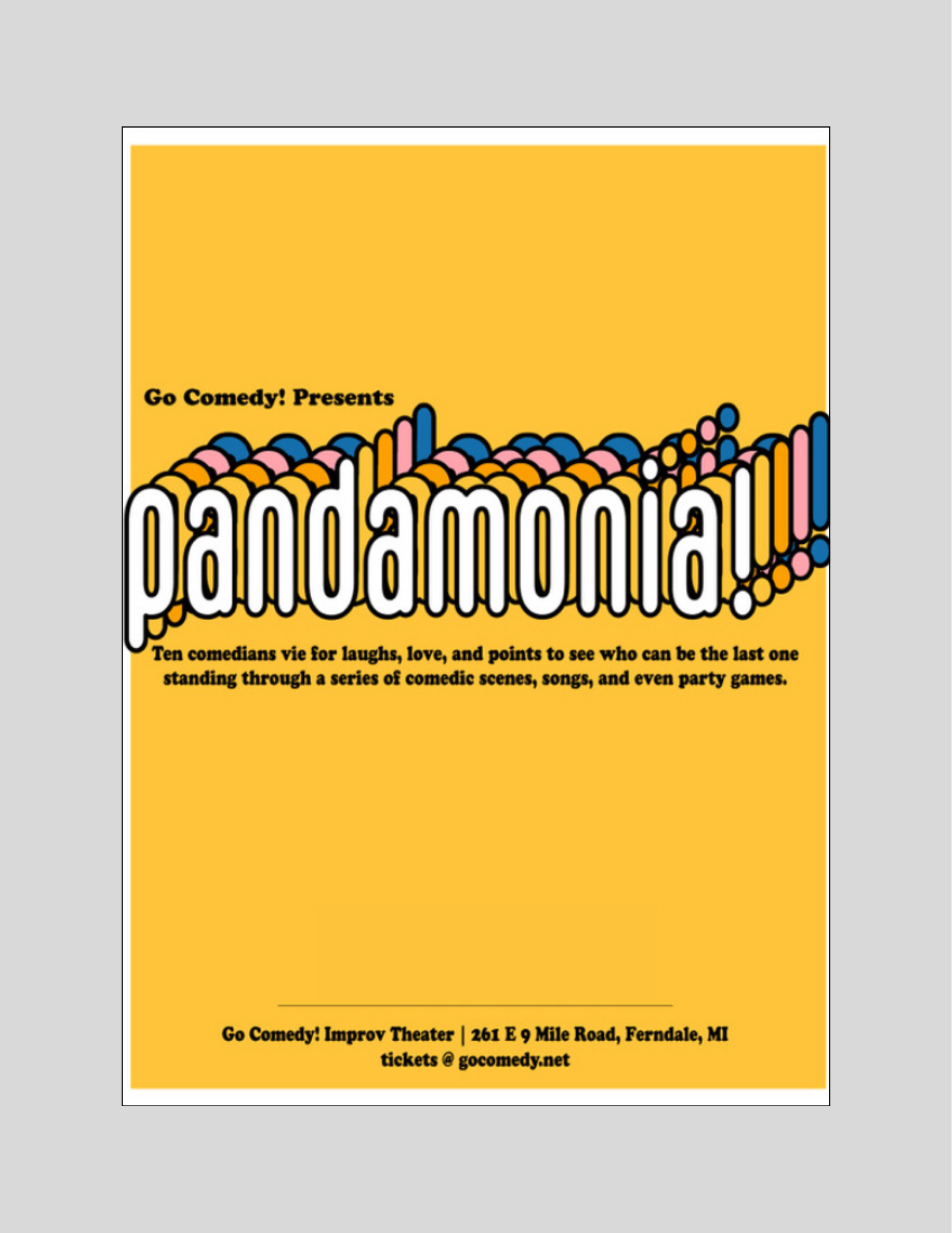 Pandamonia | Chaotic Improv Comedy Show (7:30pm)