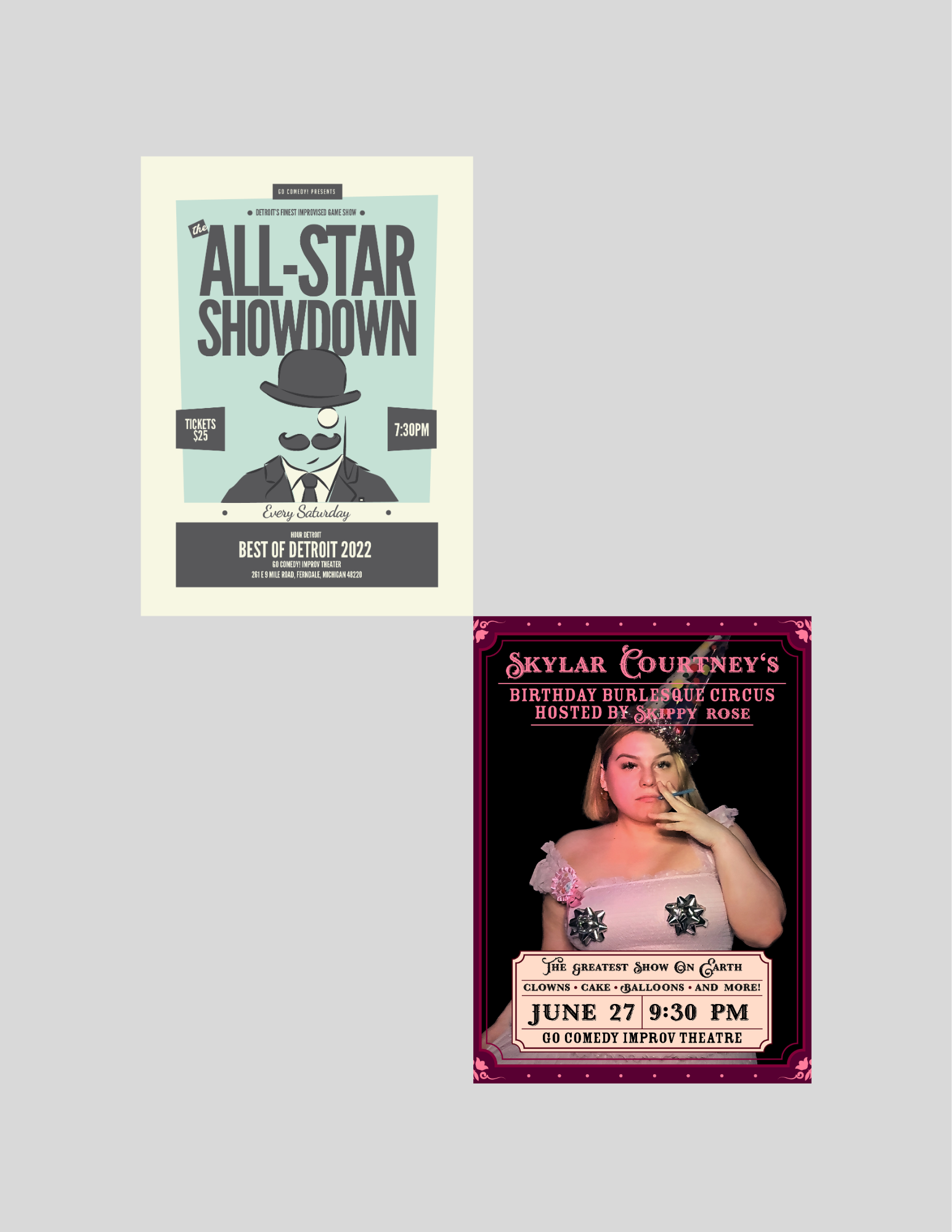 All-Star Showdown | Improvised Game Show (7:30pm) / Skylar Courtney’s Birthday Burlesque Circus | Burlesque Show (9:30pm)