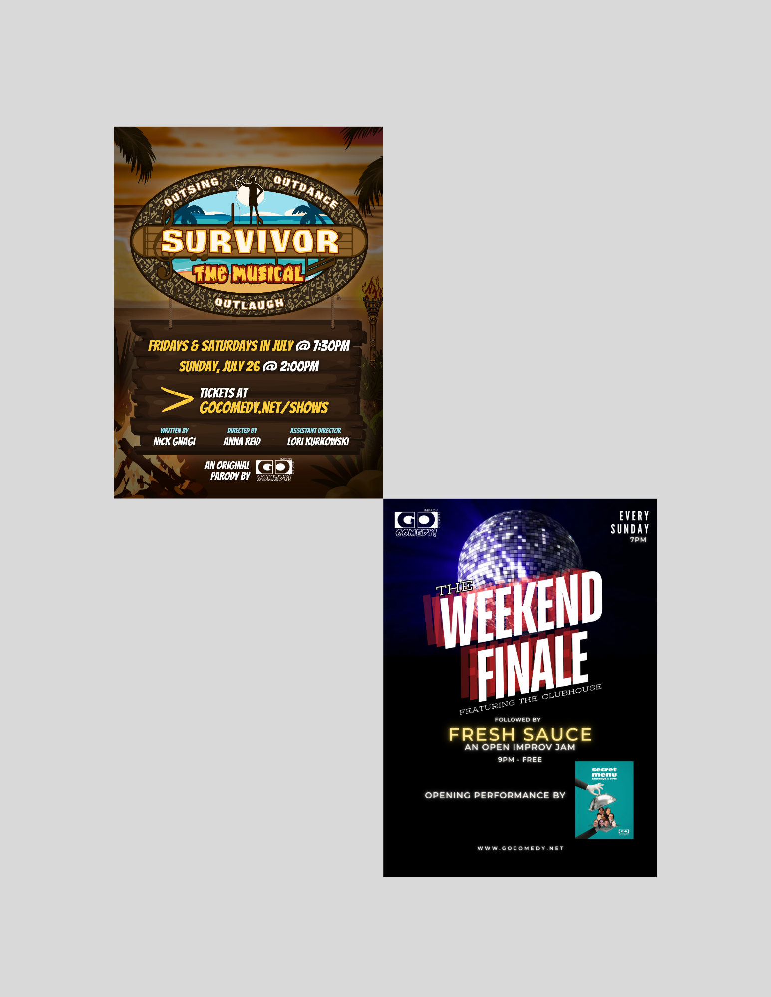Survivor: The Musical | Musical Comedy Show (2:00pm) / Weekend Finale | Weekly Improv Comedy Show (7:00pm)
