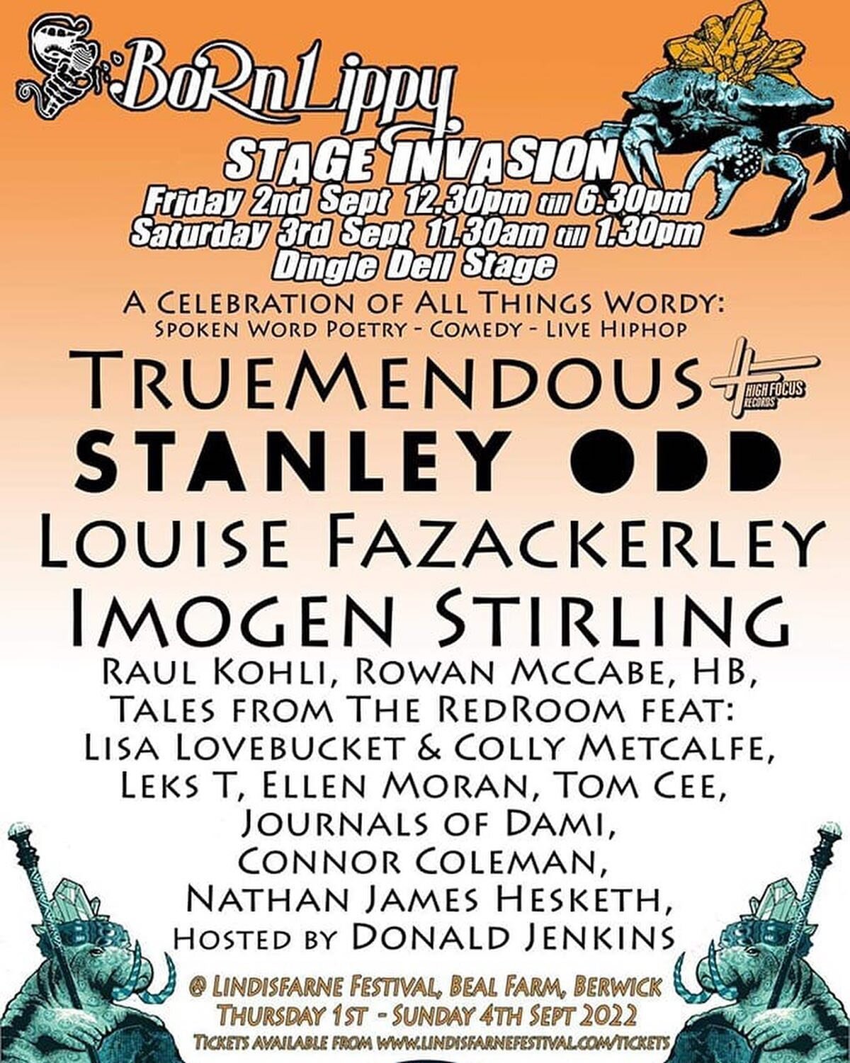 Check out the line-up for @lindisfarnefest !!! We&rsquo;ll be getting lively on the @bornlippyne stage. Looking forward to checking @itstruemendous too 💥