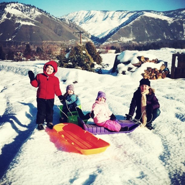 Sledding at Great- Grandma’s