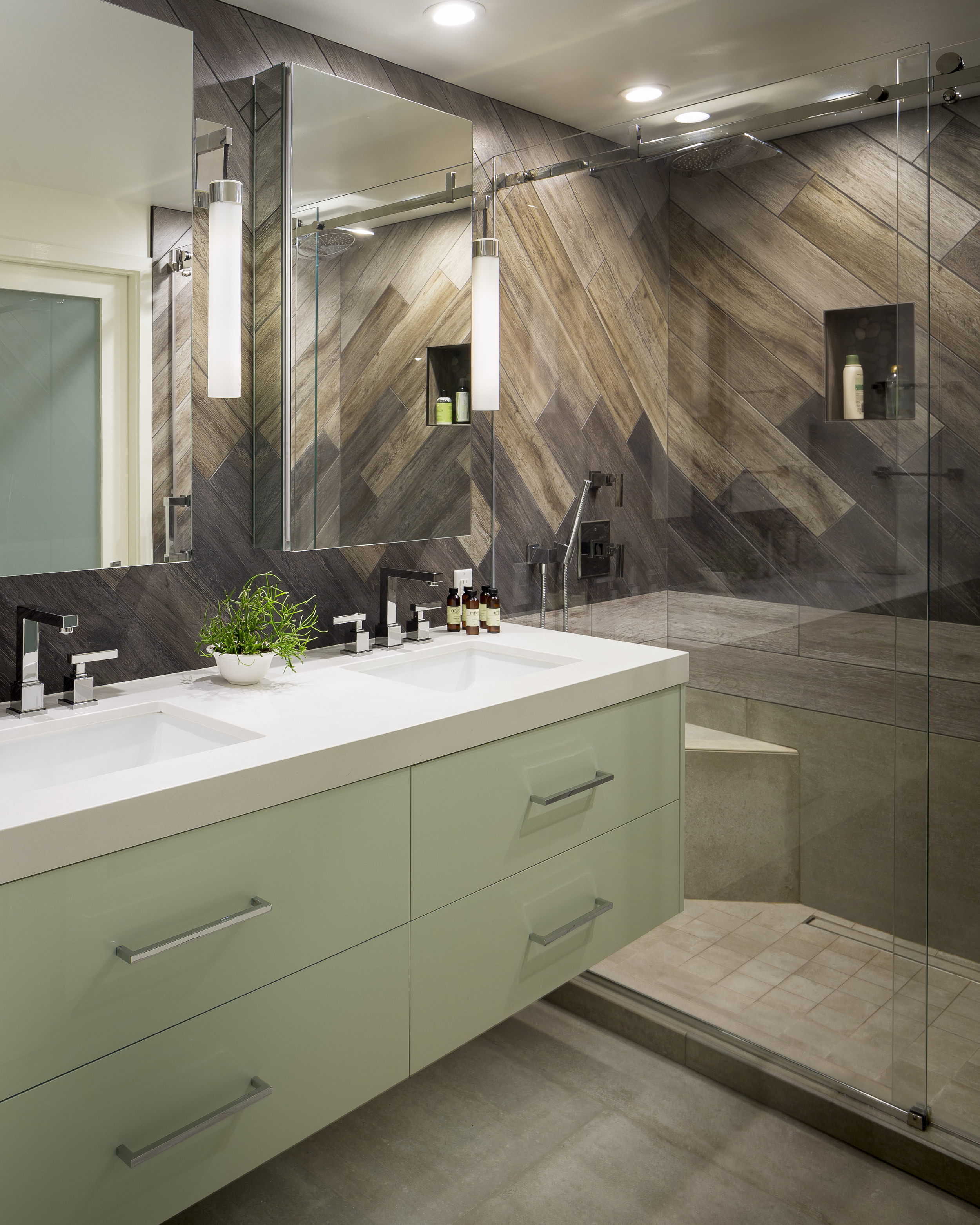 San Francisco SoMa Modern Rustic Master Bath