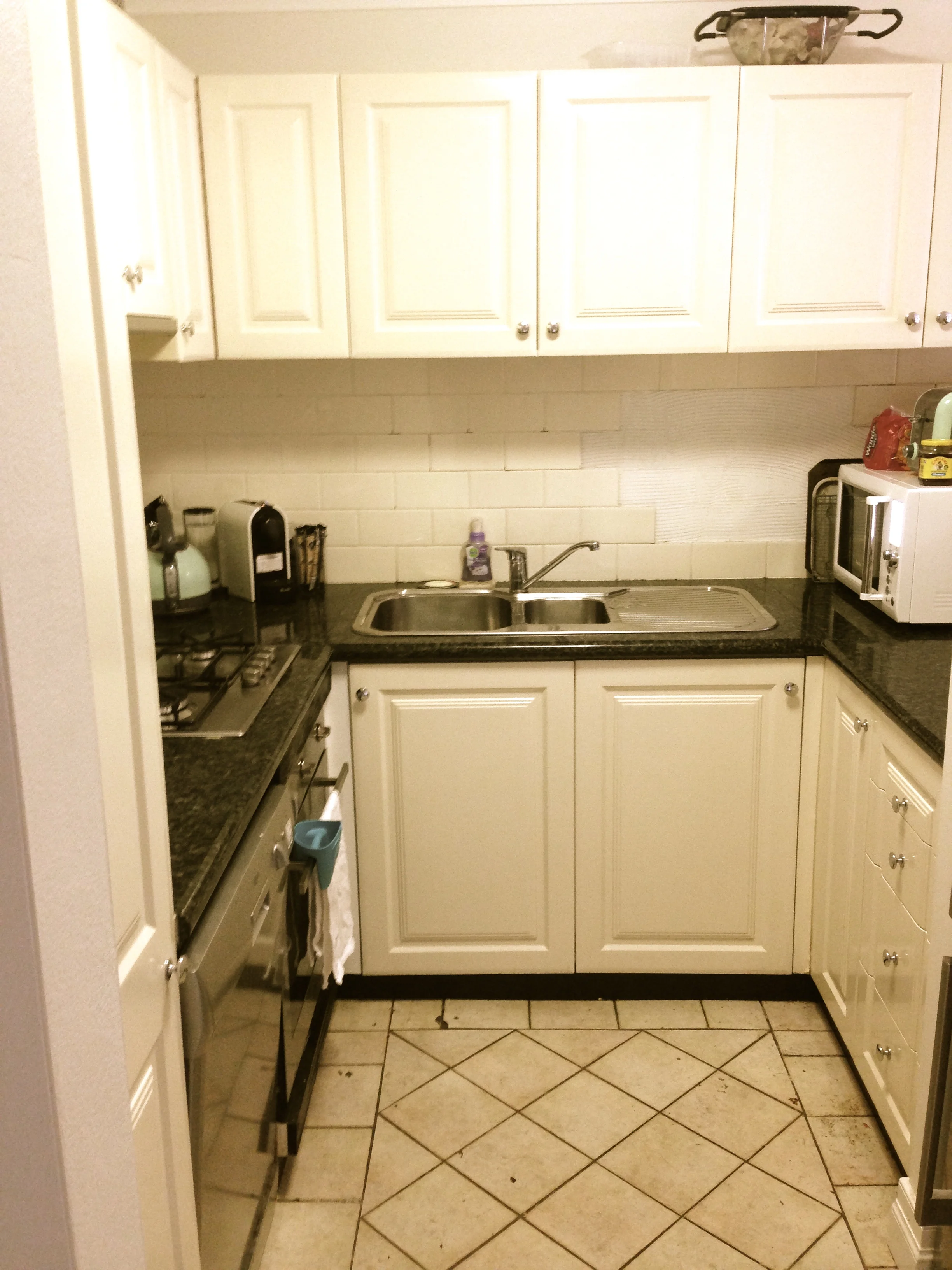 Post organising (pre floor clean) after shot. 