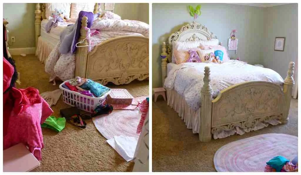 This type of tidying is normal in a home. You should be comfortable and able to tidy a room like this one. 