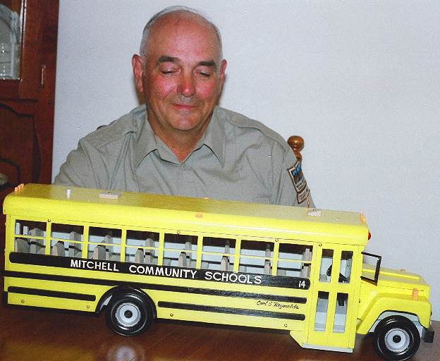  ​Employee, Carl Reynolds, created a scale model of a Carpenter bus. 