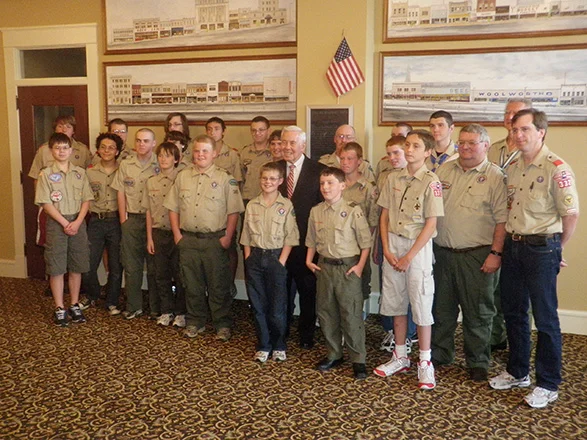 2001—While at the museum, Sen. Lugar also is pictured with Boy Scout Troops 332 and 343.