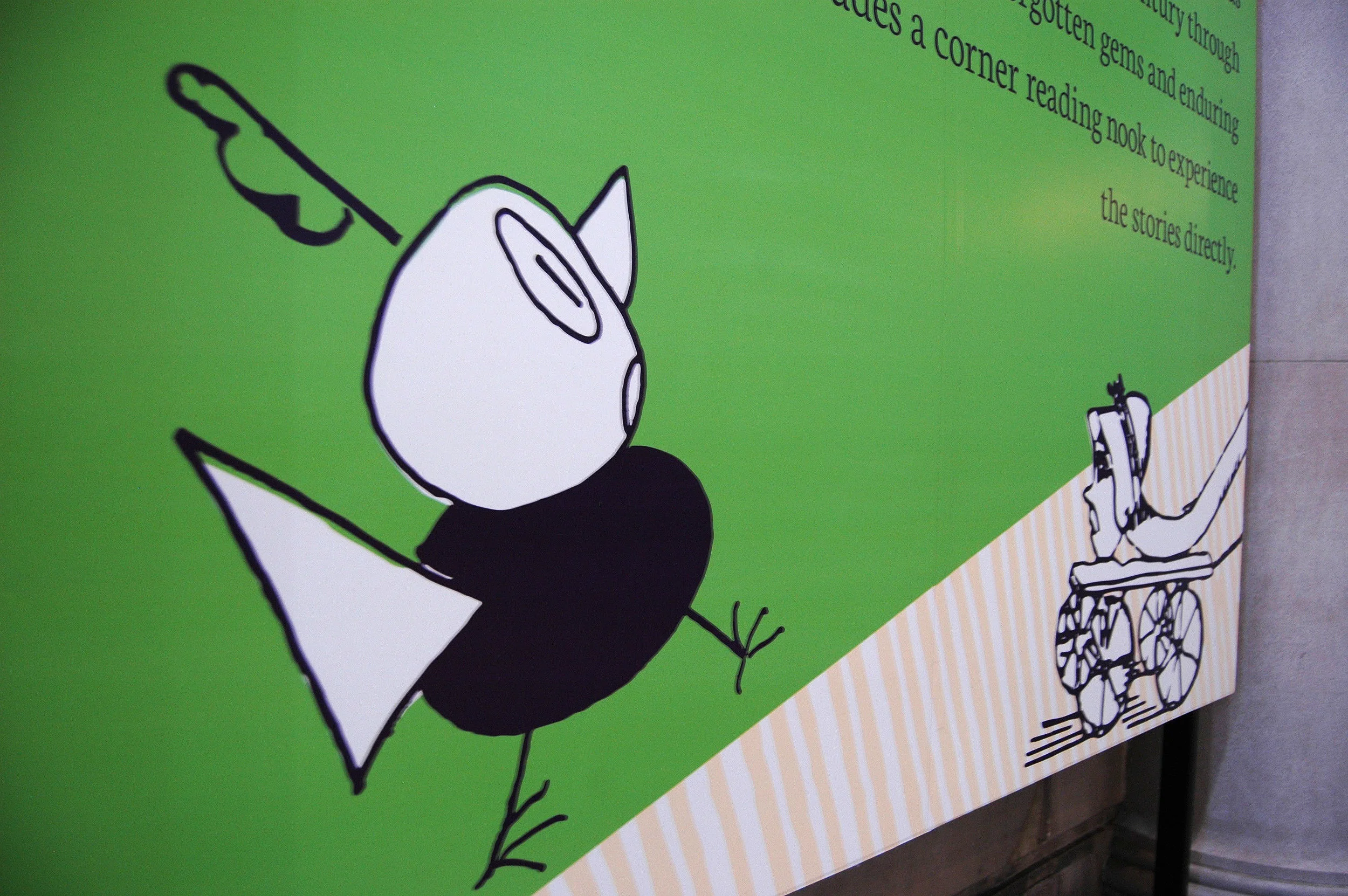 — Promotional panels in the Library's main lobby