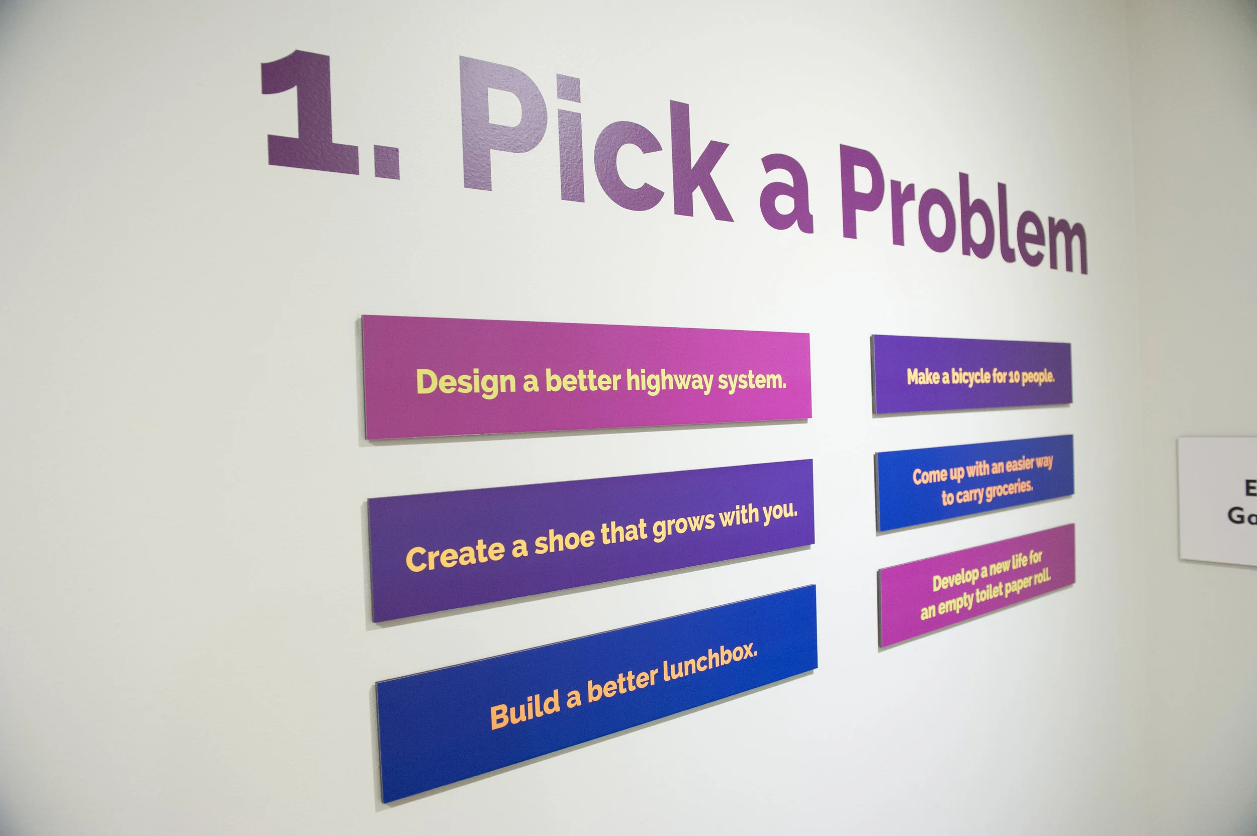 — Interactive space encouraging visitors to solve problems in order to create their own innovations