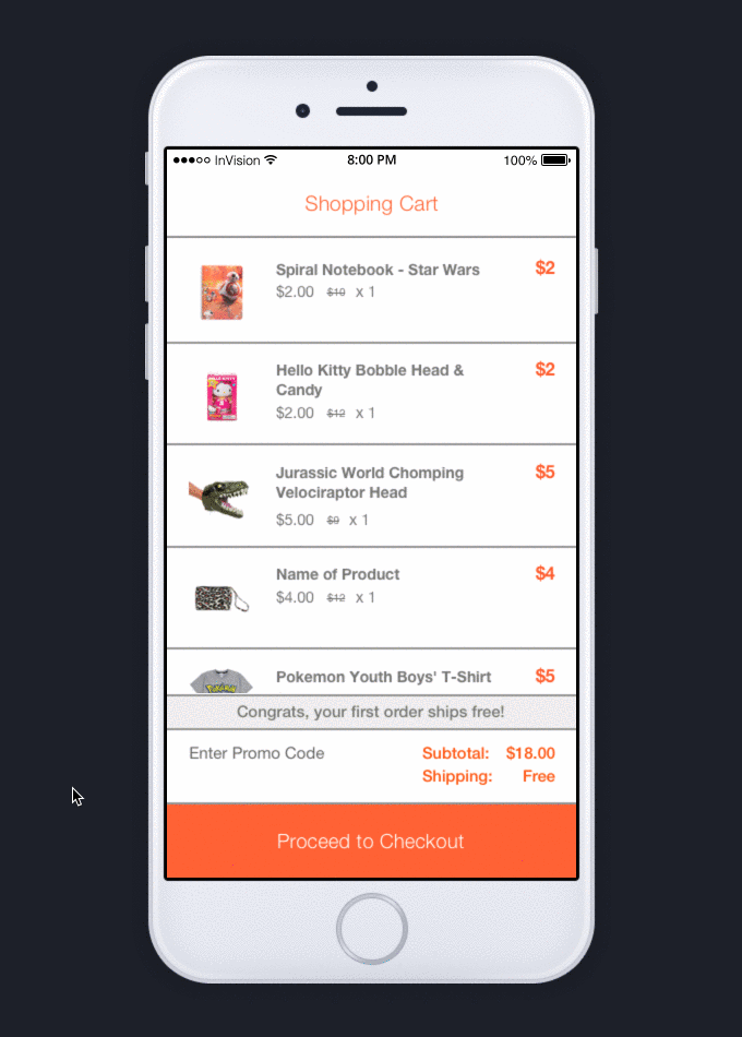 Hollar checkout wirefreamed prototype Feature comparisons between B&H, Zappos! and ASOS