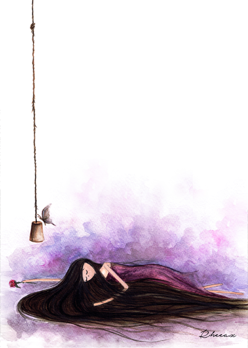 Waiting For A Call From Heaven (watercolour)