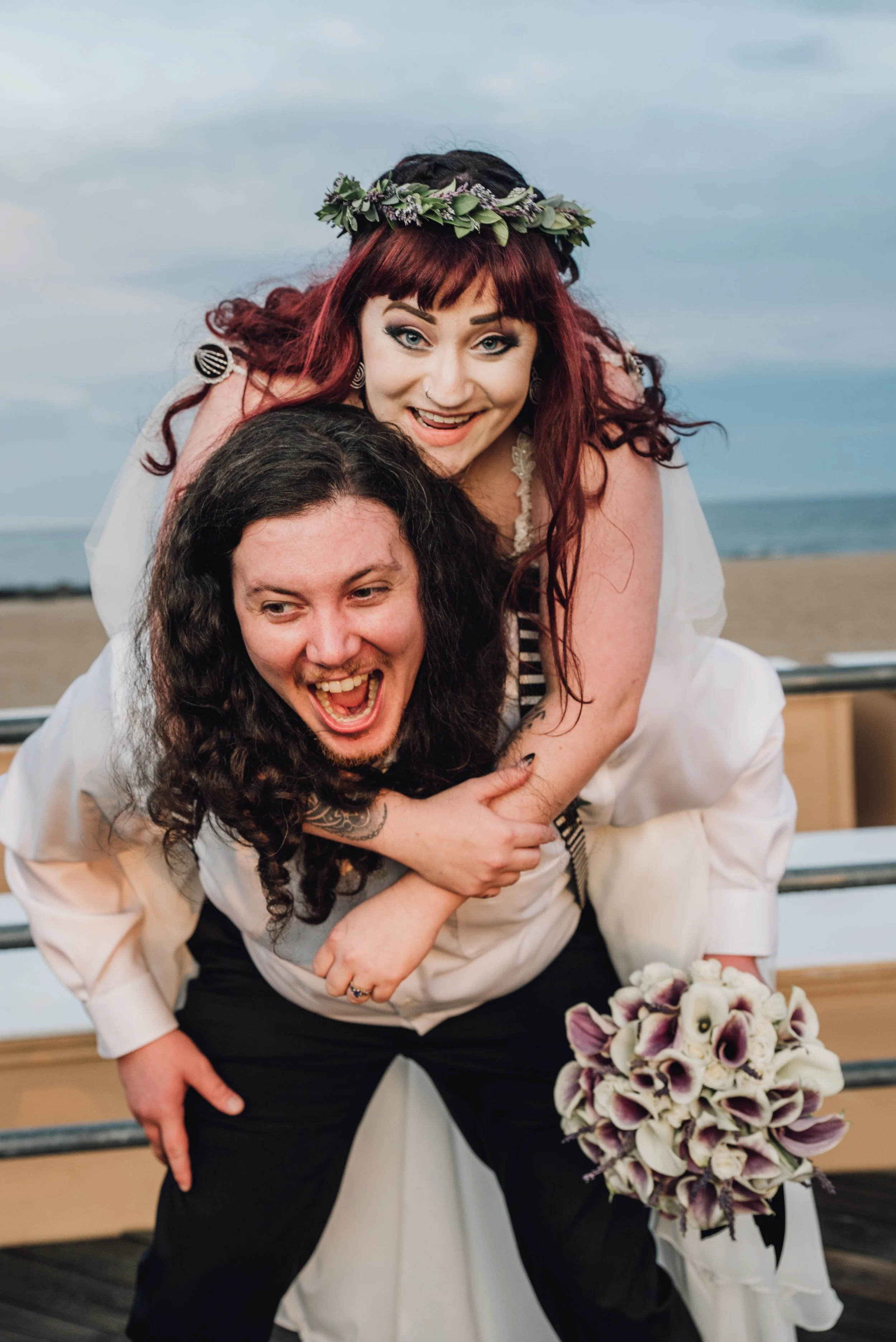 silly and fun wedding photos
