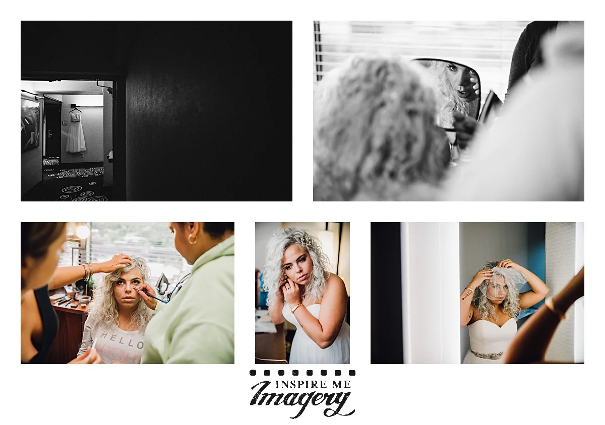 It's always something to watch the transformation of the bride in the morning as she gets her hair and makeup done. The final touches are always done so delicately and with such care.