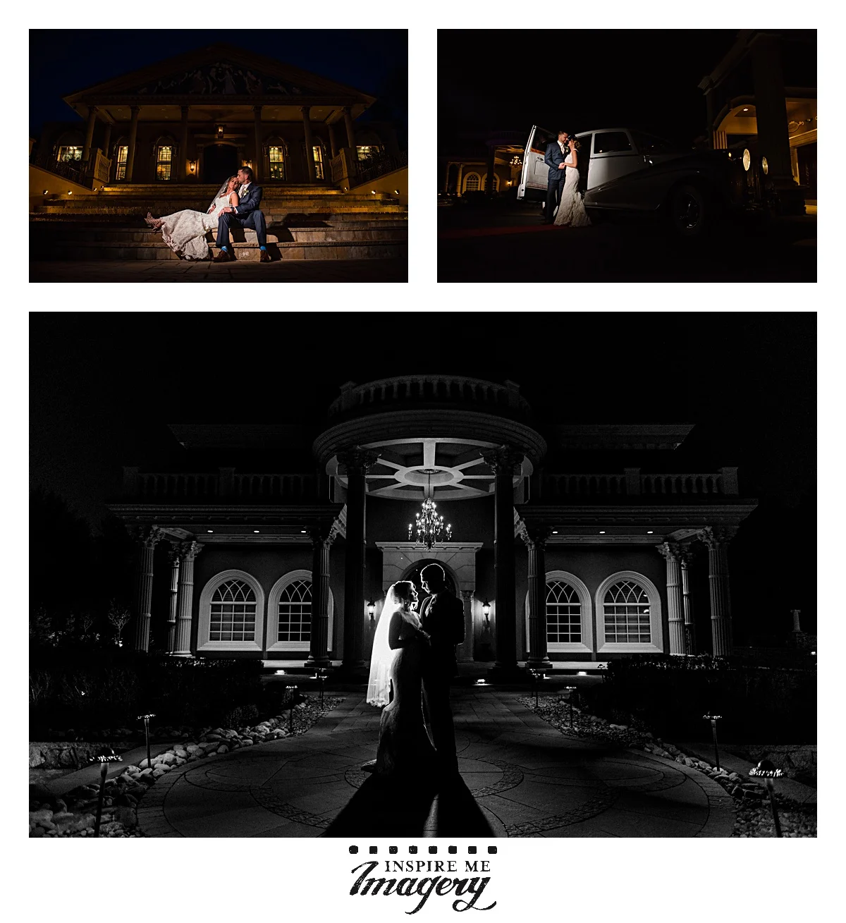 We love to sneak out for just a couple of minutes during the wedding reception to do some night portraits.