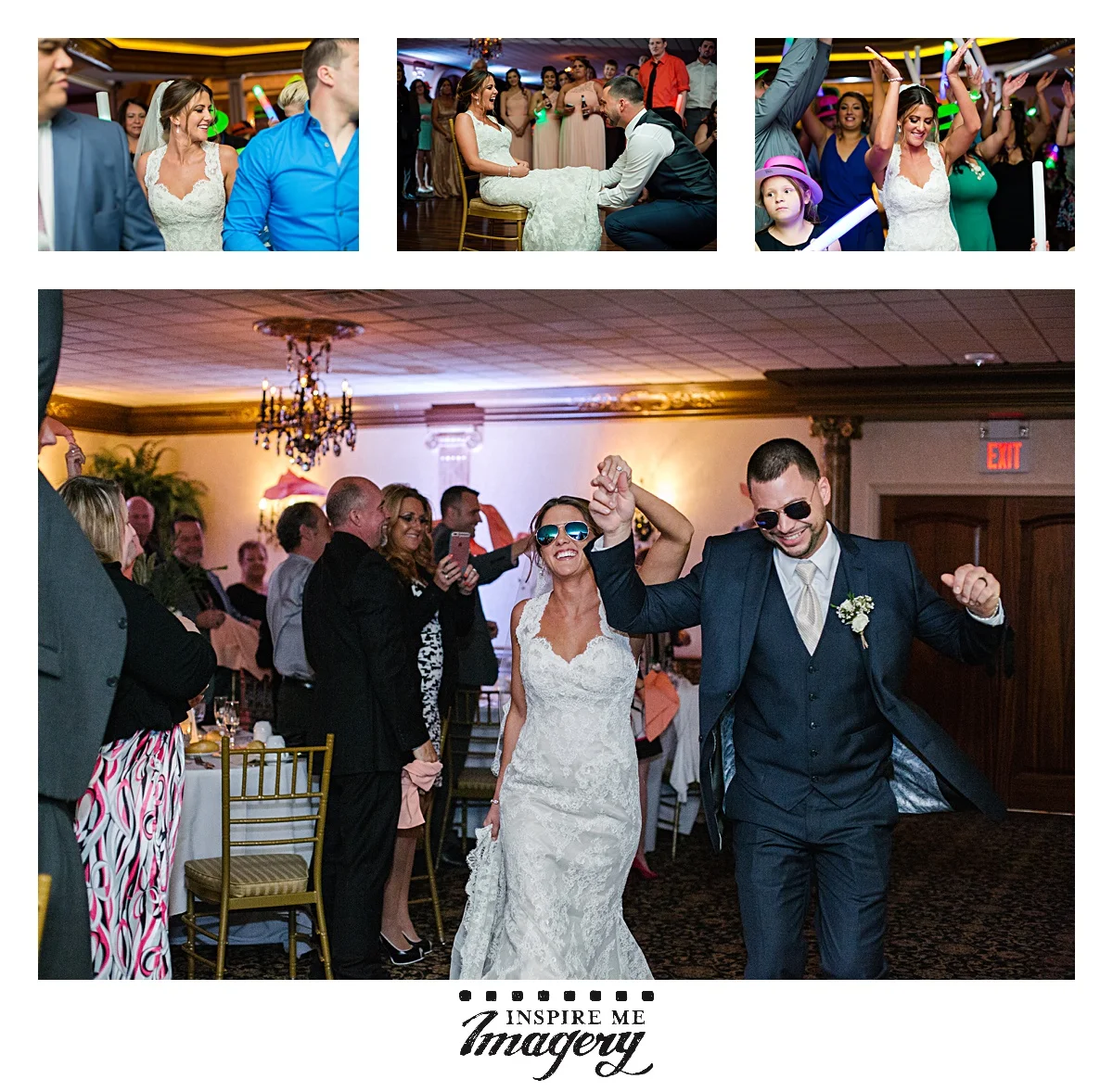 Loved that the bride and groom entered the reception rocking these sweet sunglasses.