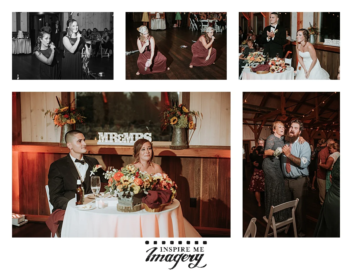 It's so beautiful when you see tears in one moment, and laughter the next during the toasts at a wedding reception.