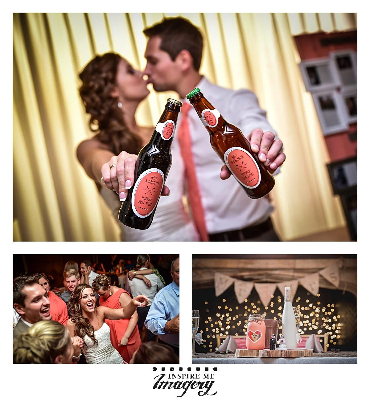 We loved the custom beer labels for the wedding!