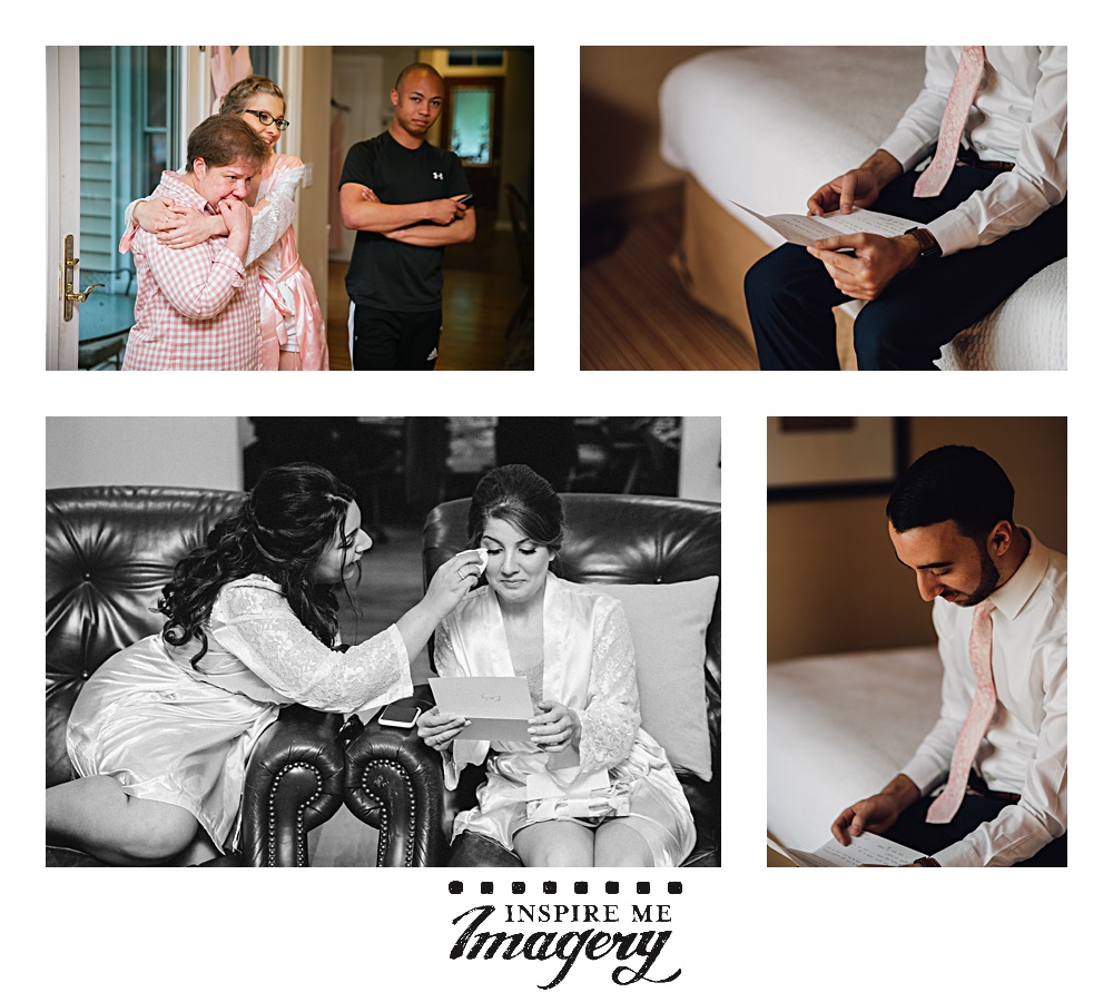 Not a dry eye in the room as the bride and groom read letters the morning of the wedding. What amazing emotion.