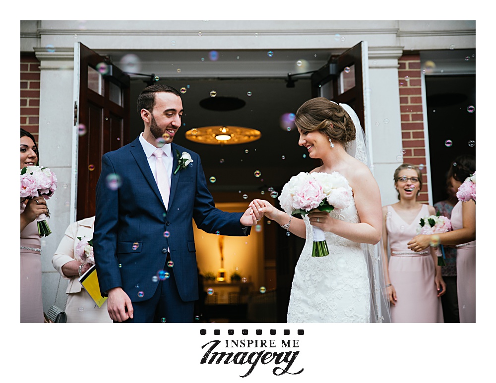Bubble exits from the church after the wedding ceremony are so pretty!