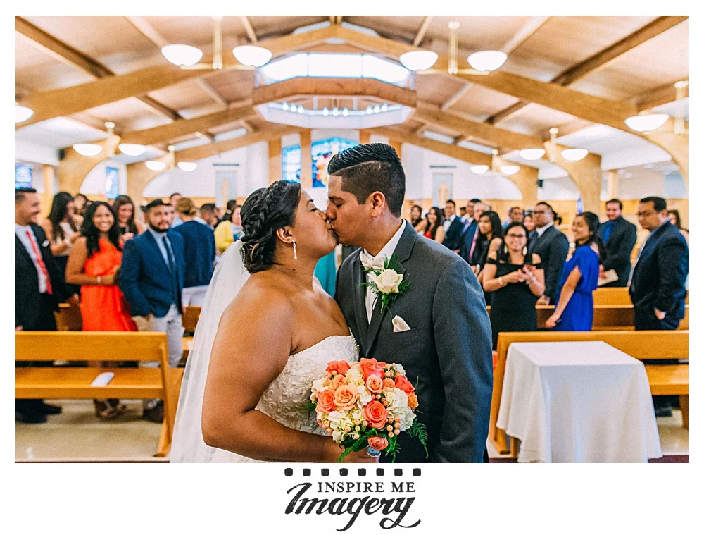 The first kiss. They are married!