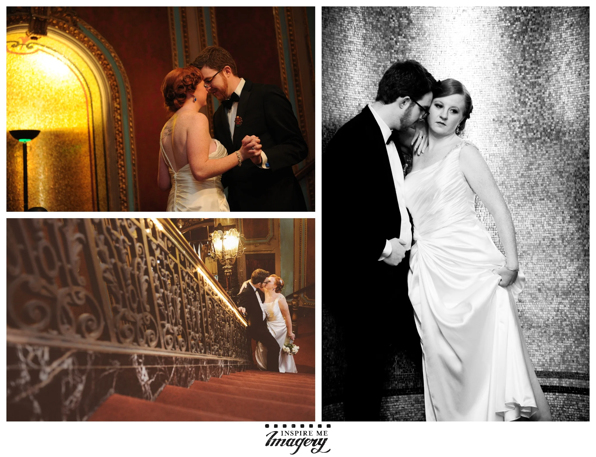 Wedding photos taken at The Landmark Loew's Jersey Theatre, 54 Journal Square Plaza, Jersey City, NJ 07306