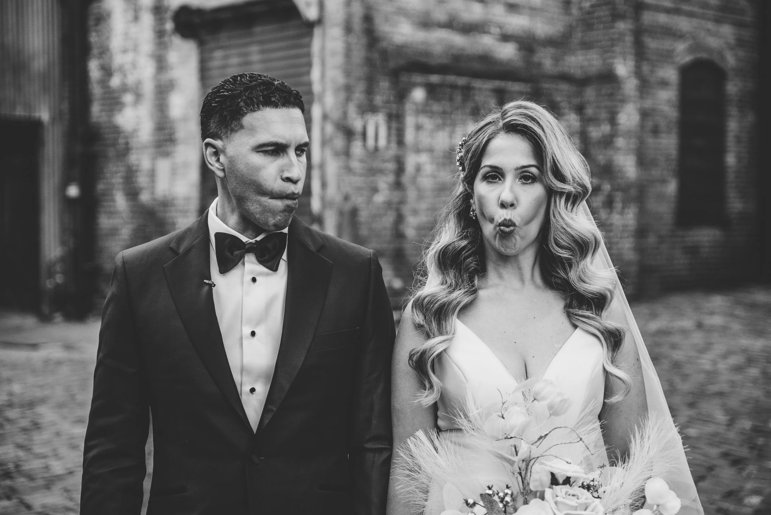 silly wedding portrait