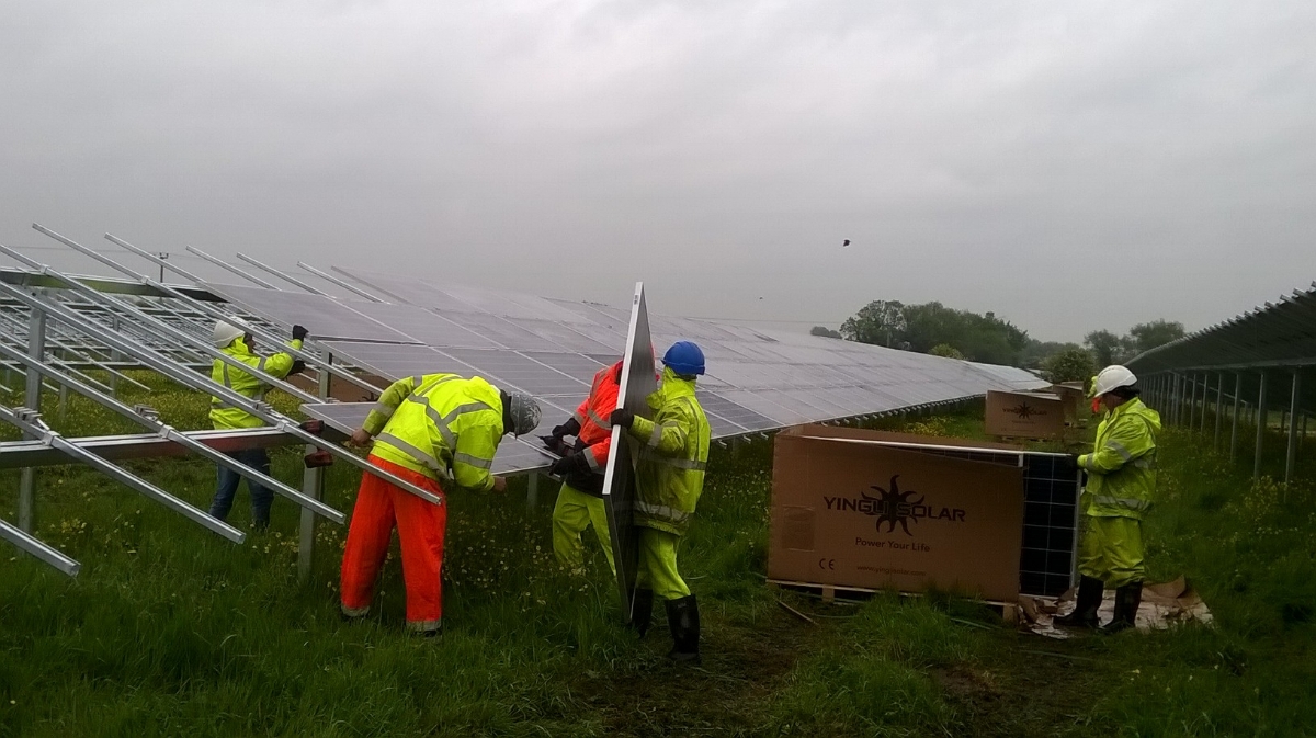 Under construction: Common Farm Solar funded by UK's first council solar bond