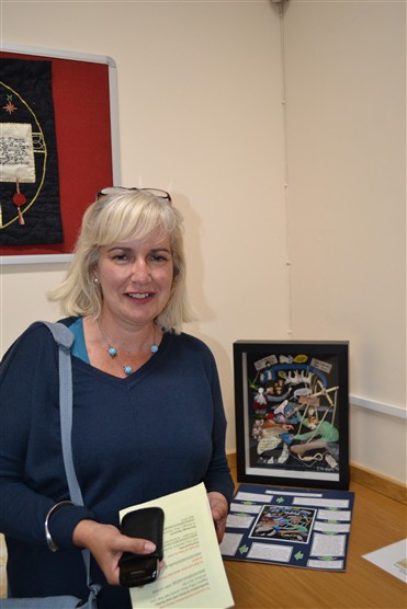 Frances Green with her piece Instruments of Darkness, HALS