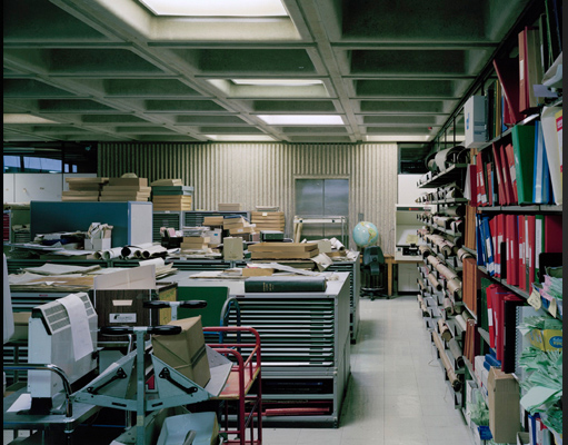 Stuart Whipps, Photograph of store room at the old Central Library in Birmingham, shown in Reference Works exhibition, 2013