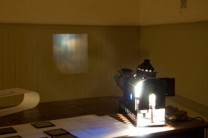 Stuart Mugridge, #aglassofsweetandstrangecolour(slides), MA show, 2014.