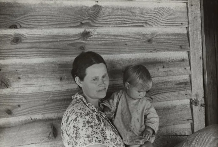 Miriam and Ira D. Wallach Division of Art, Prints and Photographs: Photography Collection, New York Public Library, "Wife and child of a tenant farmer in northern Greene County, Georgia" (1941), New York Public Library Digital Collections.