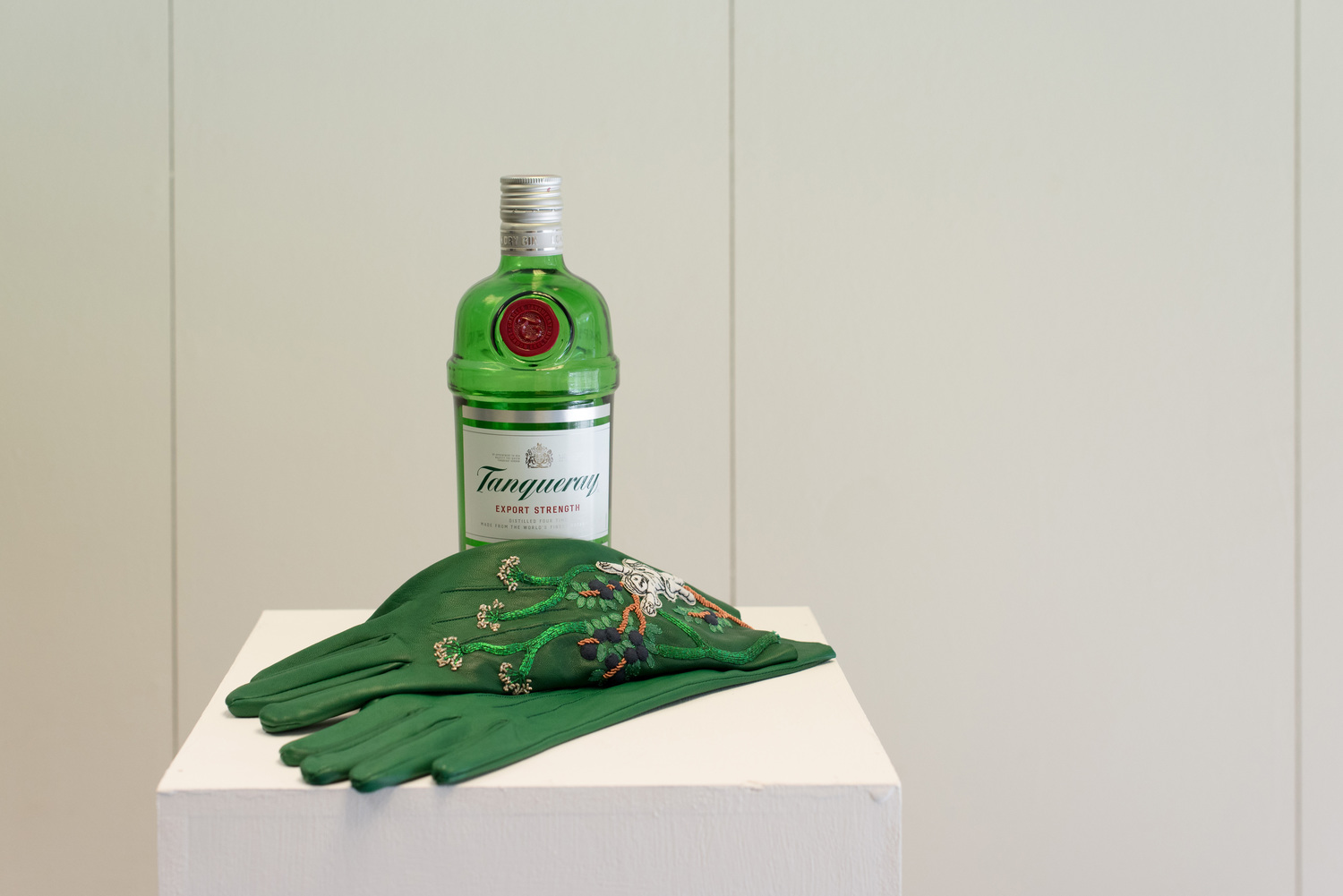 Karen Coughlan, Gin Drinking Gloves , exhibited in Fabric of the City , Cass Gallery, July 2015