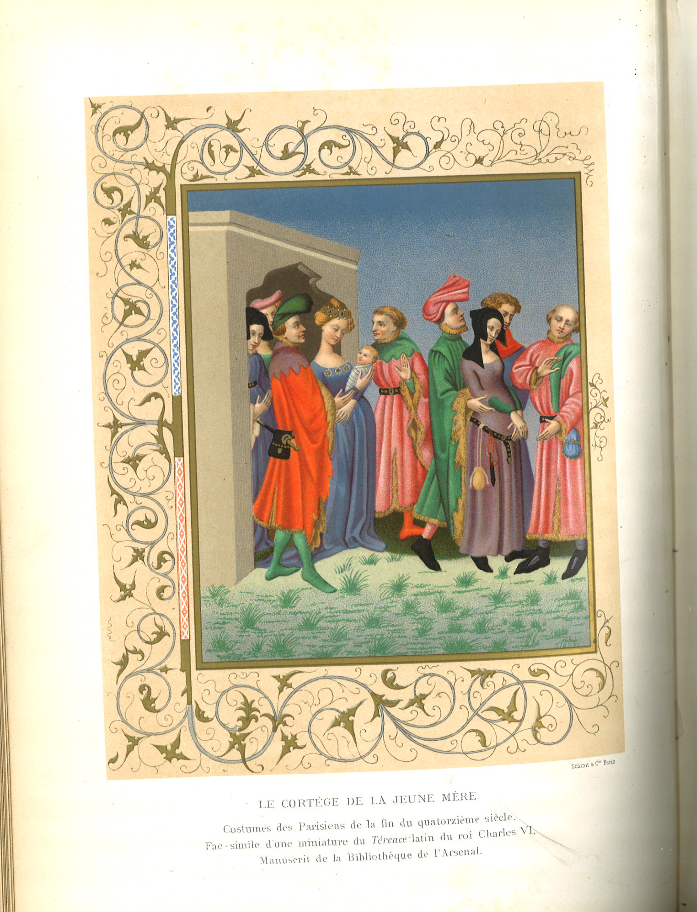 Paul Lacroix, Le Cortege de la Jeune Mere , plate from Moeurs, usages et costumes au moyen âge et à l'époque de la renaissance, 1871, BCU Library Treasures. 