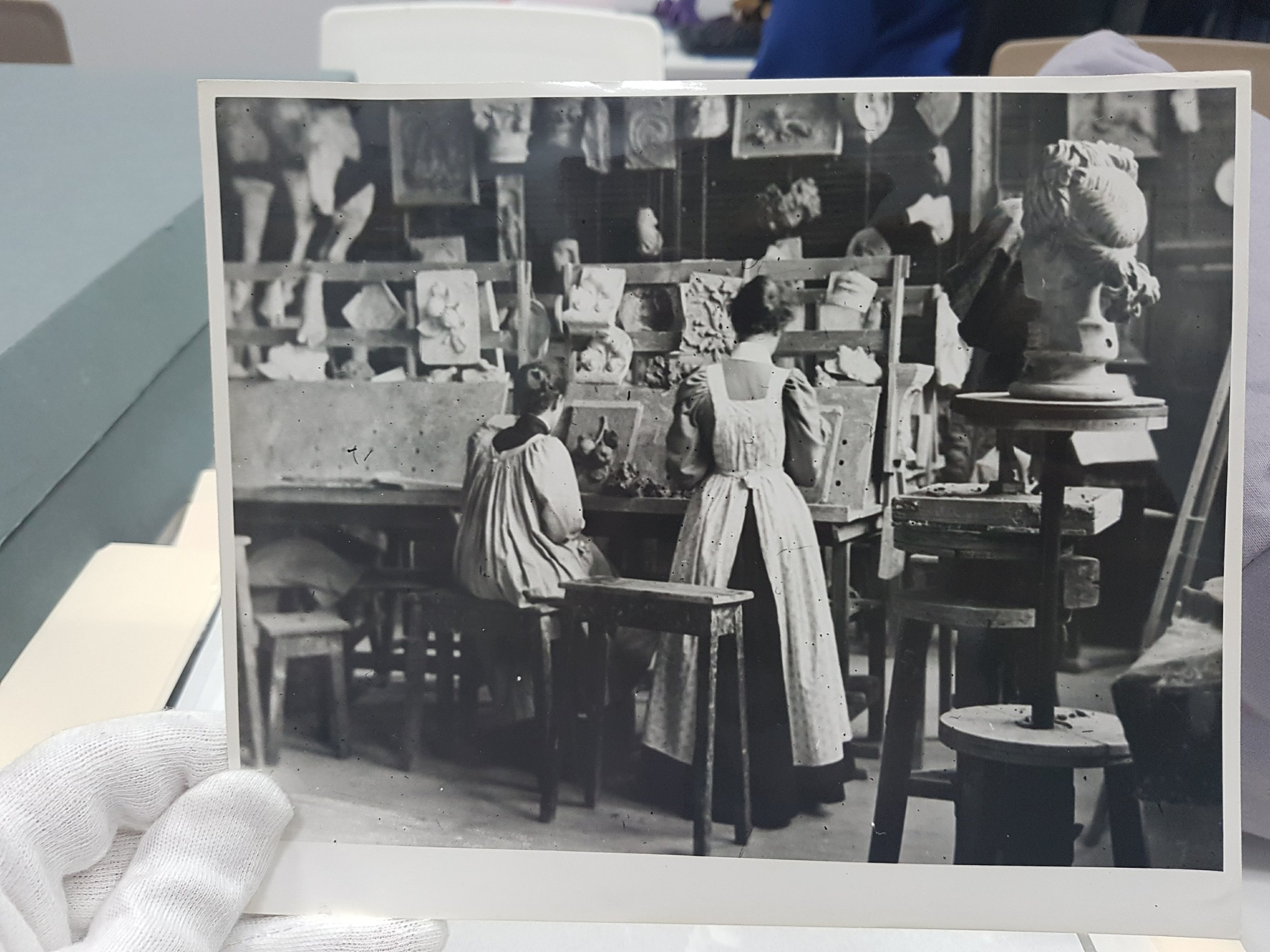Female students in the modelling workshop, c.1900, BCU Art & Design Archives