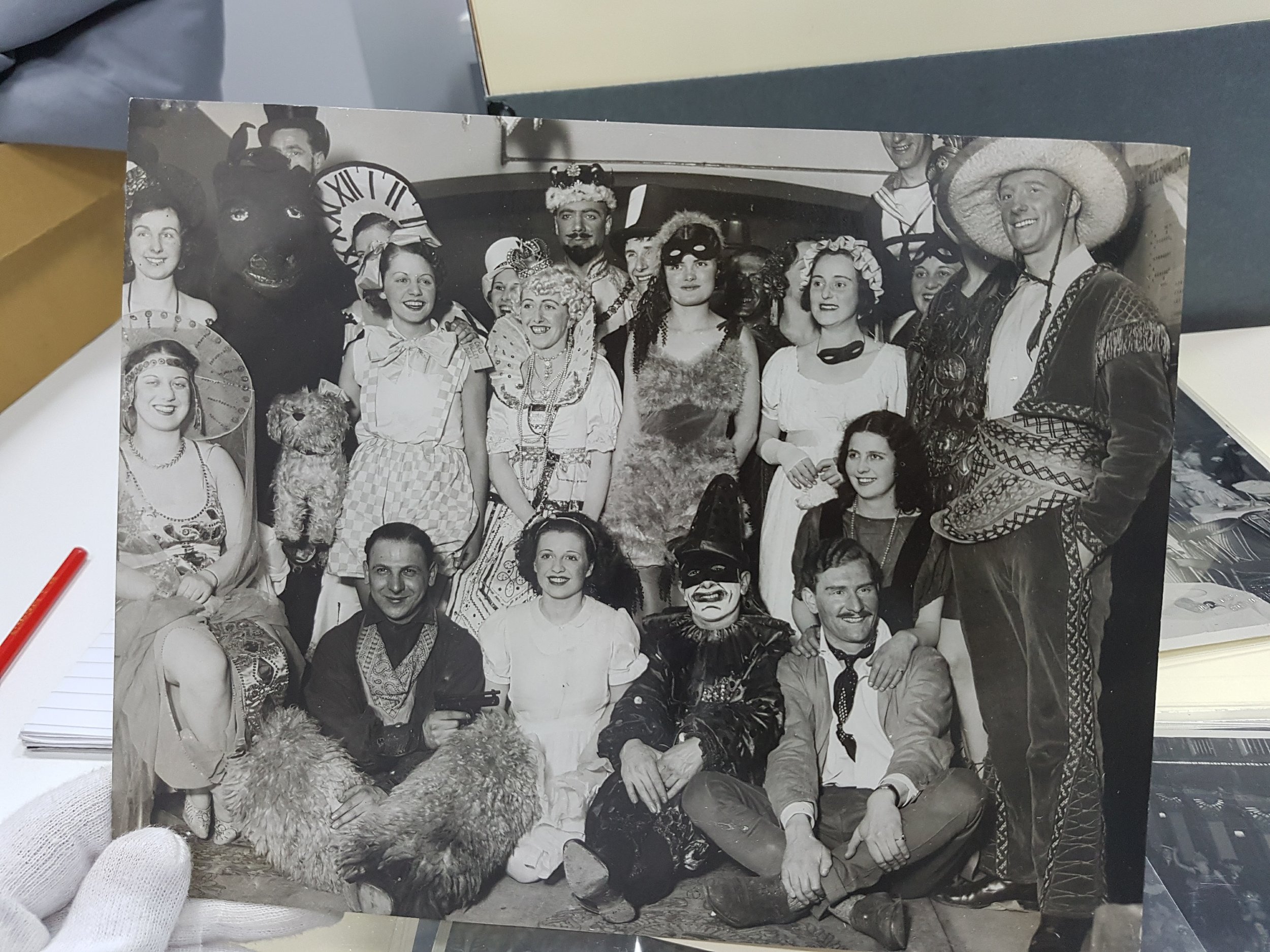 Students in fancy dress at Arts Ball, 1930s, BCU Art & Design Archives