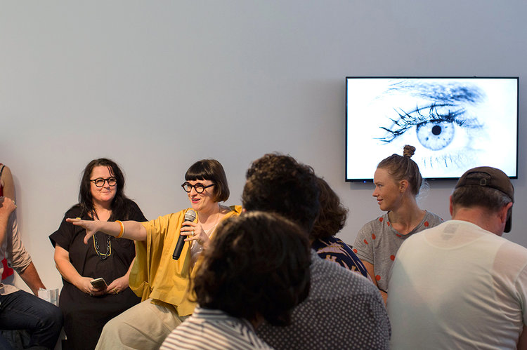 Installation shot of live peformance of The History of Performance at the Sydney Biennale, 2015.