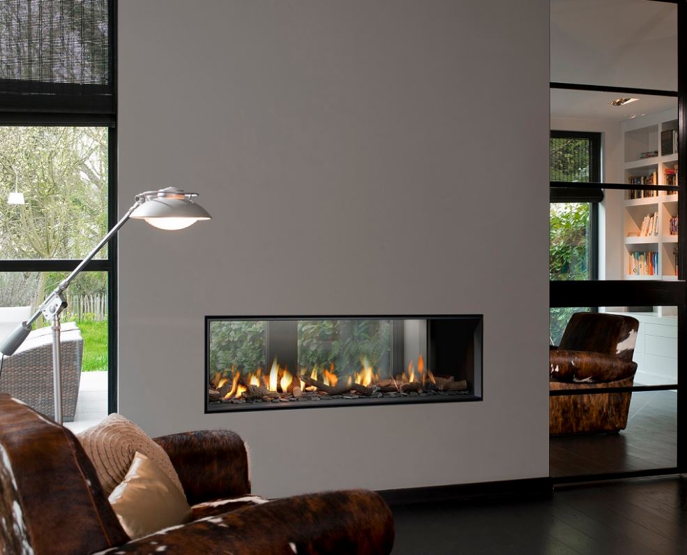 Multi View Scotts Fireplace, Indoor Outdoor Double Sided Gas Fireplace