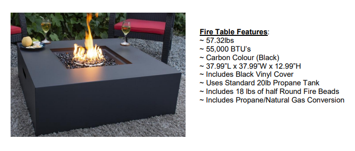 Fire Pits Scotts Fireplace, Providence Rectangular Gas Fire Pit Table