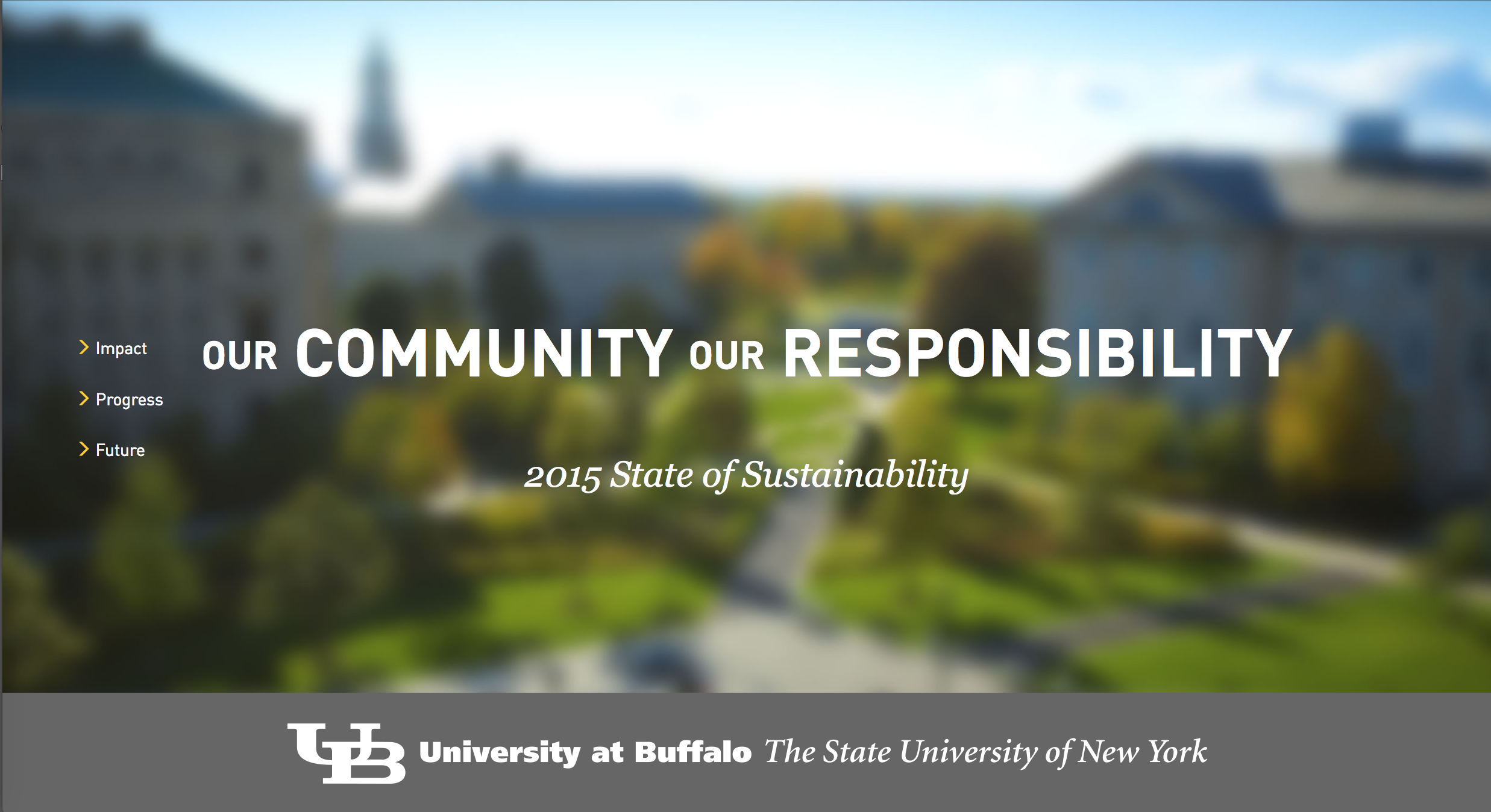 Project: State of Sustainability Report ( click here to view) Client: University at Buffalo