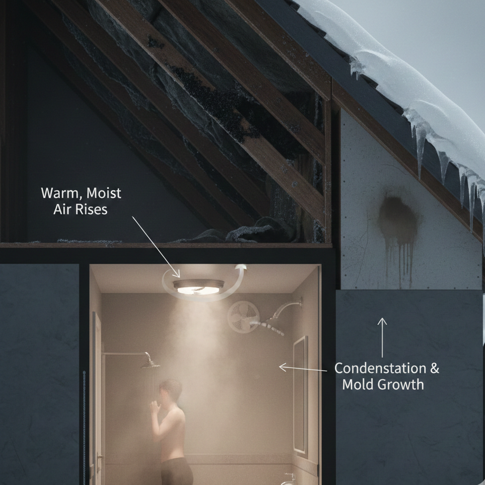 The Winter Paradox: Why Running Your Bathroom Fan Longer in Cold Weather Protects Your Attic