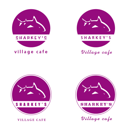 Sharkey's Village Cafe logo designs