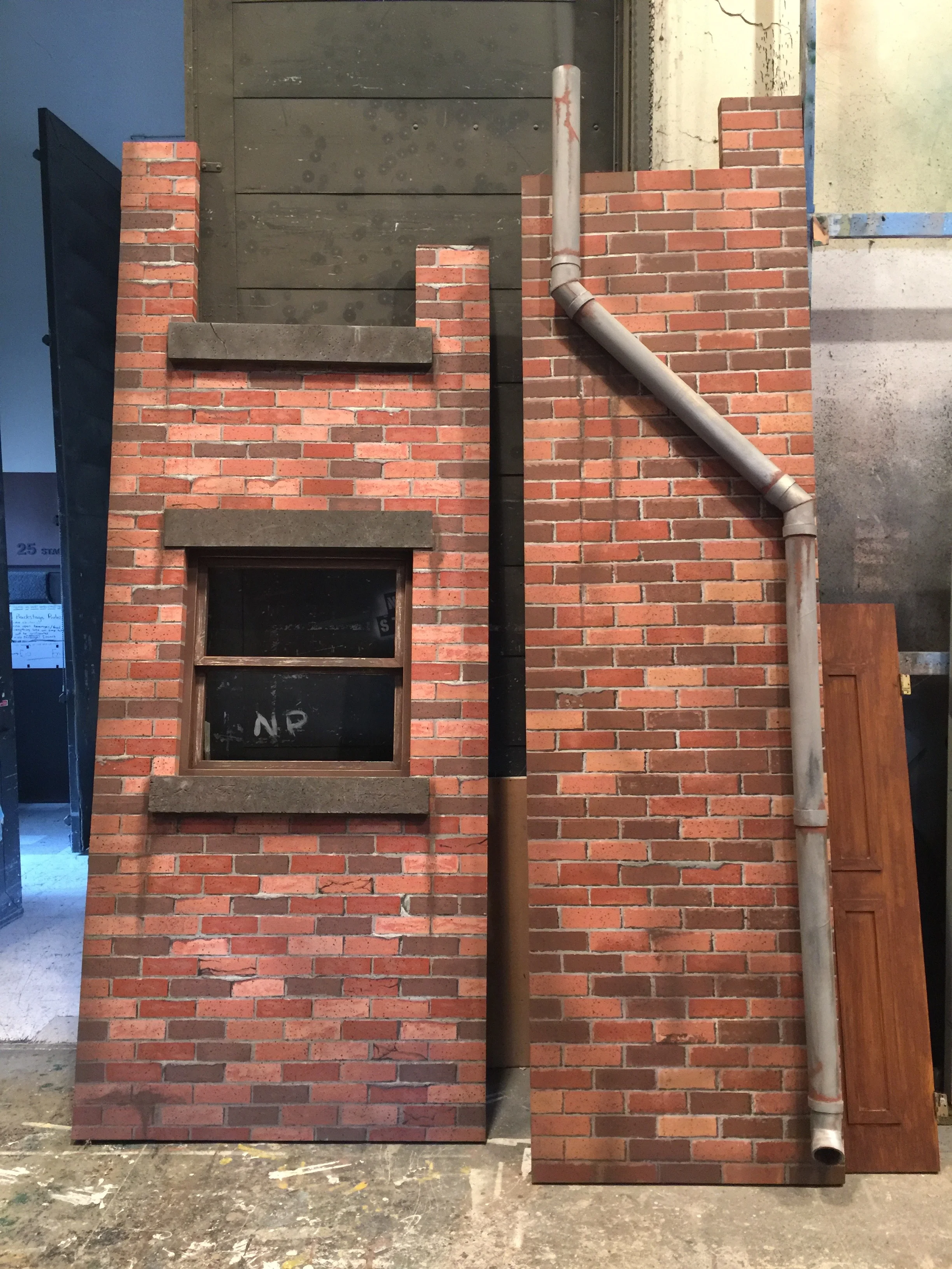 Painted flats for 'A View From the Bridge'