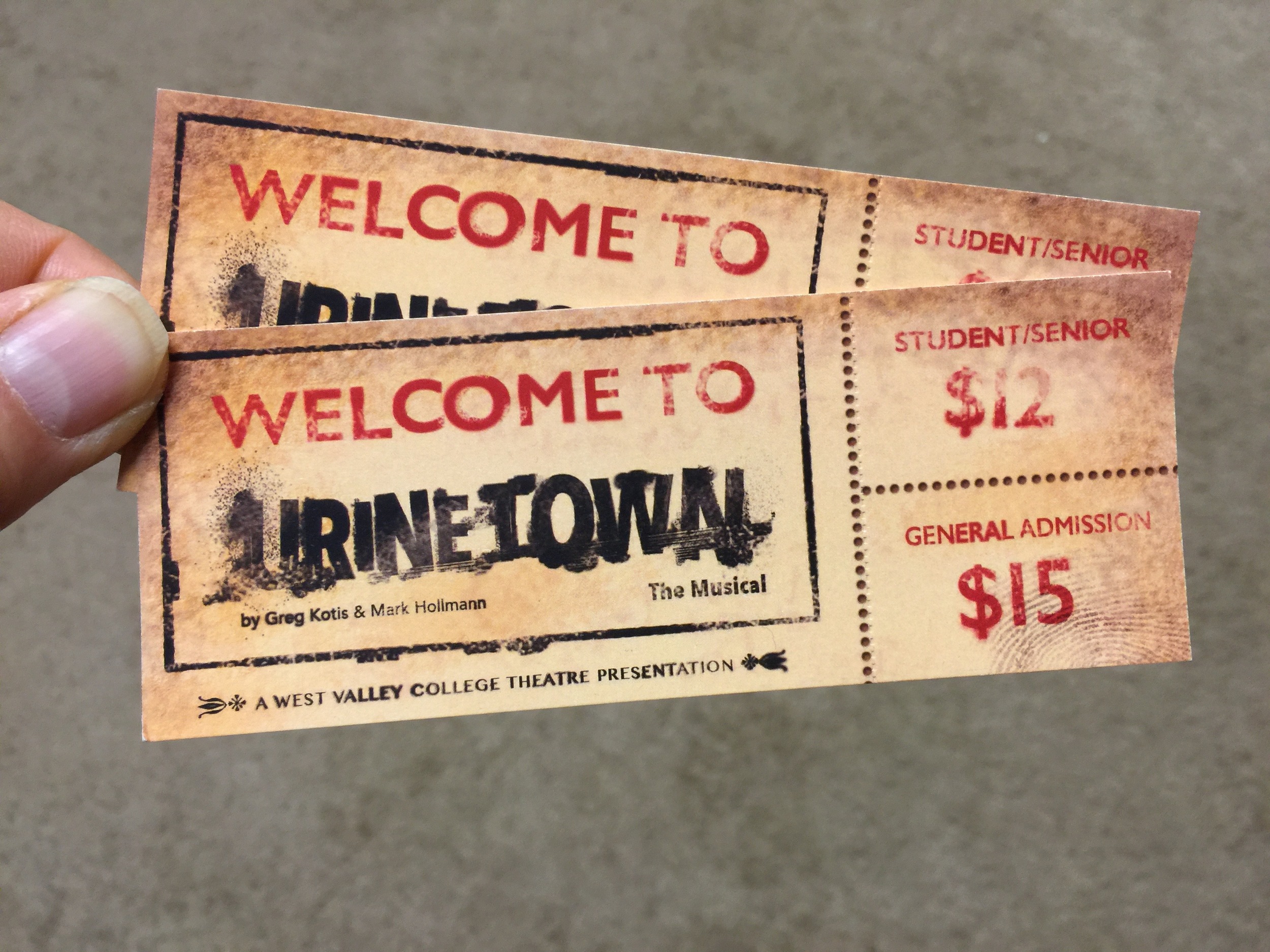 Two tickets to Urinetown