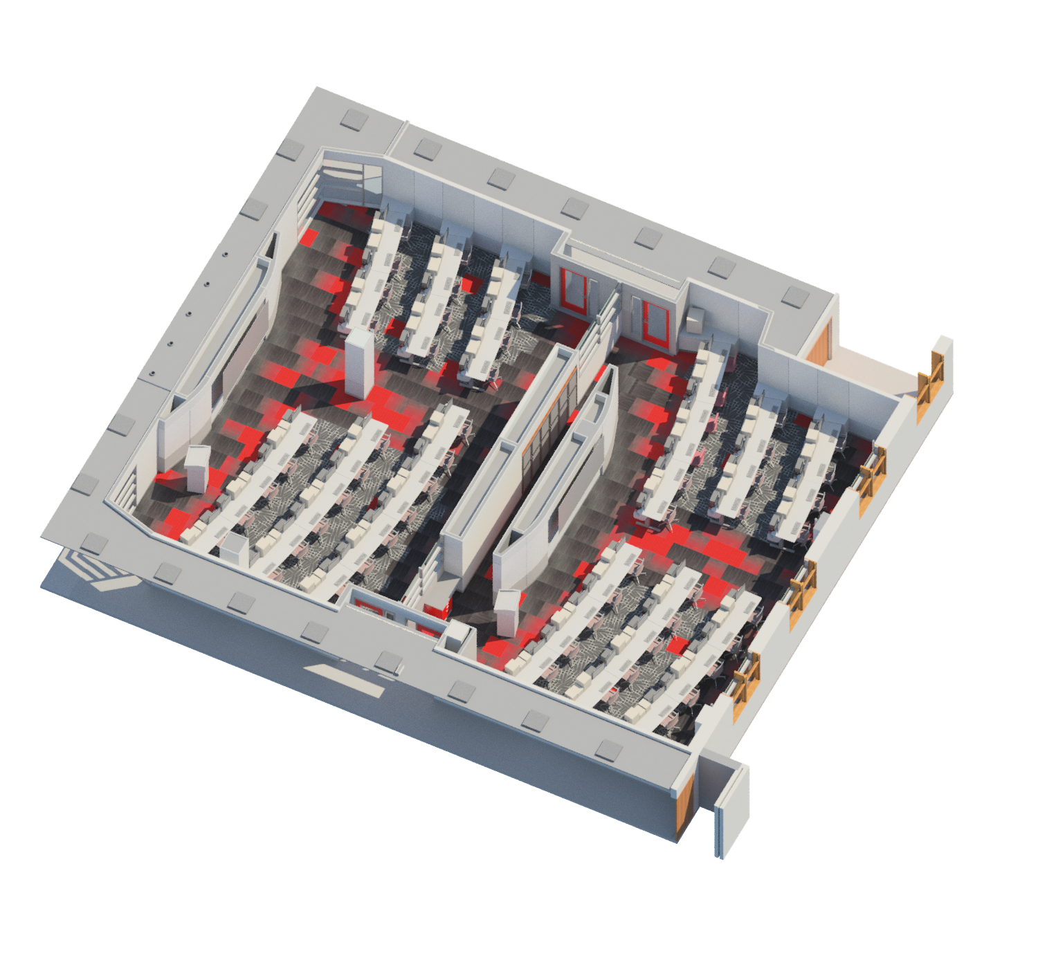 Axonometric view of classrooms